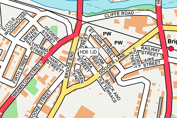 HD6 1JD map - OS OpenMap – Local (Ordnance Survey)