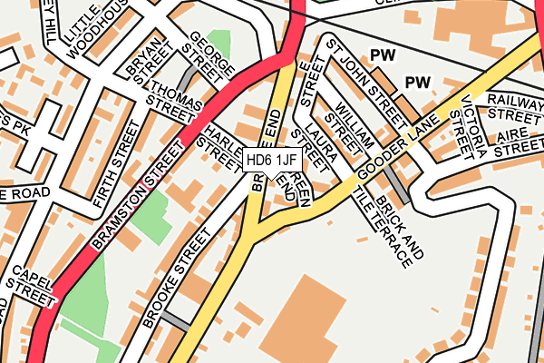 HD6 1JF map - OS OpenMap – Local (Ordnance Survey)