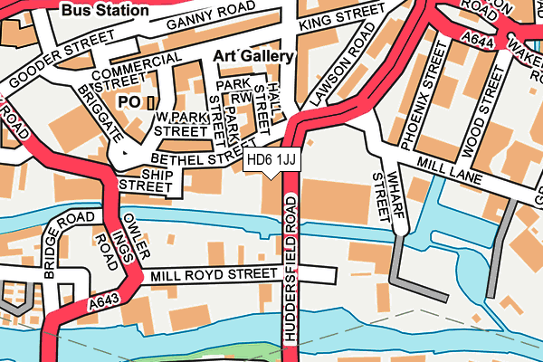 HD6 1JJ map - OS OpenMap – Local (Ordnance Survey)