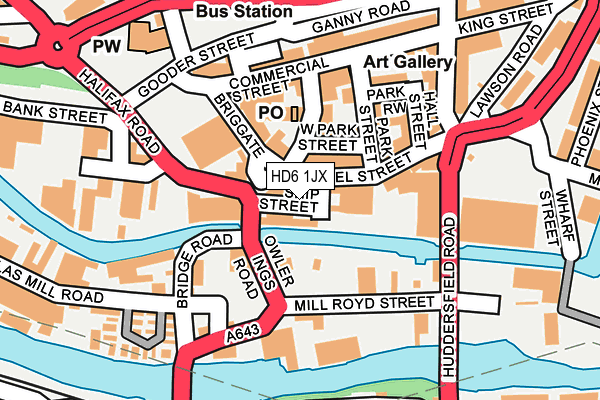 HD6 1JX map - OS OpenMap – Local (Ordnance Survey)