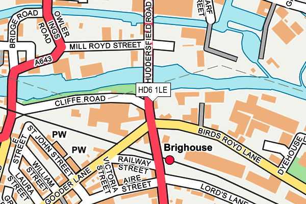 HD6 1LE map - OS OpenMap – Local (Ordnance Survey)