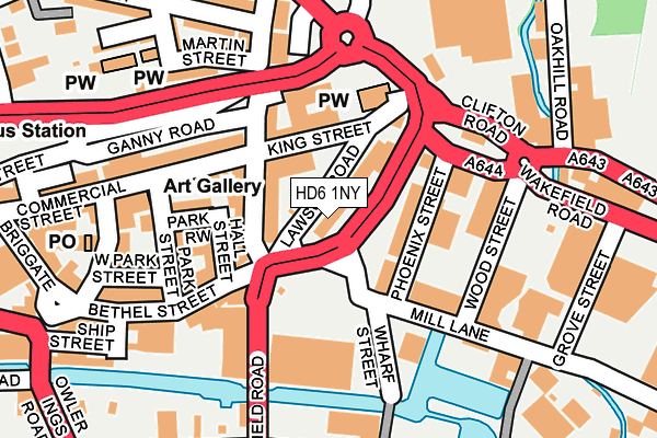 HD6 1NY map - OS OpenMap – Local (Ordnance Survey)