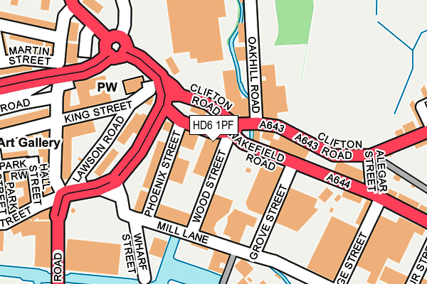 HD6 1PF map - OS OpenMap – Local (Ordnance Survey)