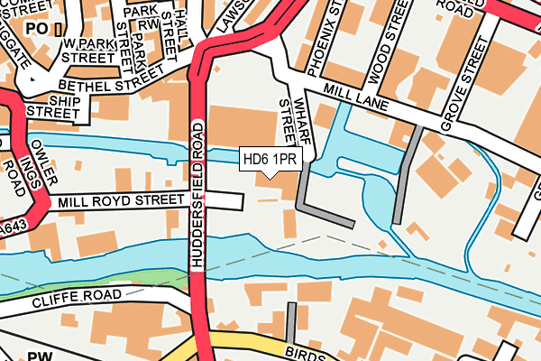 HD6 1PR map - OS OpenMap – Local (Ordnance Survey)