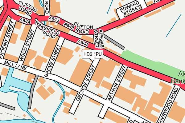 HD6 1PU map - OS OpenMap – Local (Ordnance Survey)