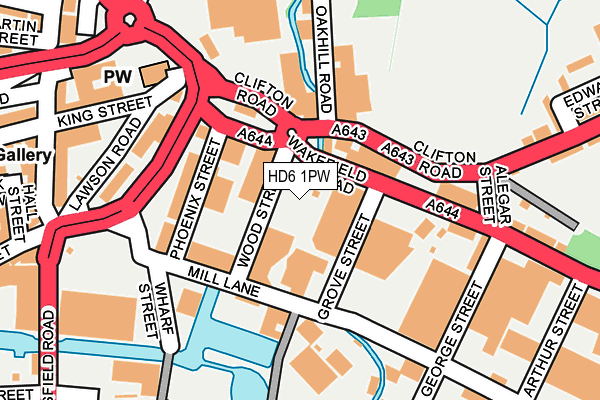 HD6 1PW map - OS OpenMap – Local (Ordnance Survey)