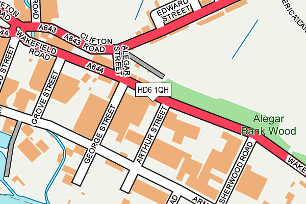 HD6 1QH map - OS OpenMap – Local (Ordnance Survey)