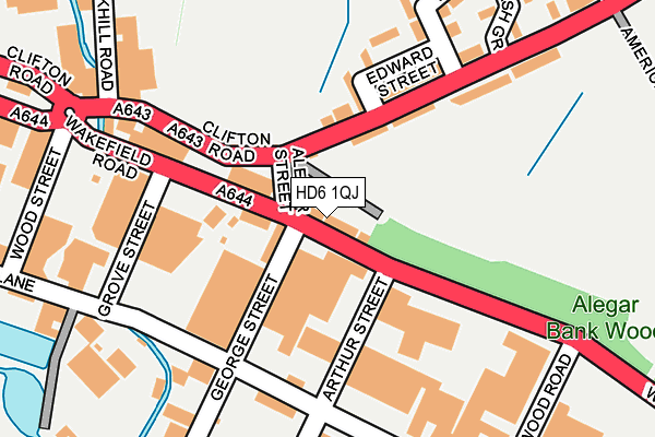 HD6 1QJ map - OS OpenMap – Local (Ordnance Survey)