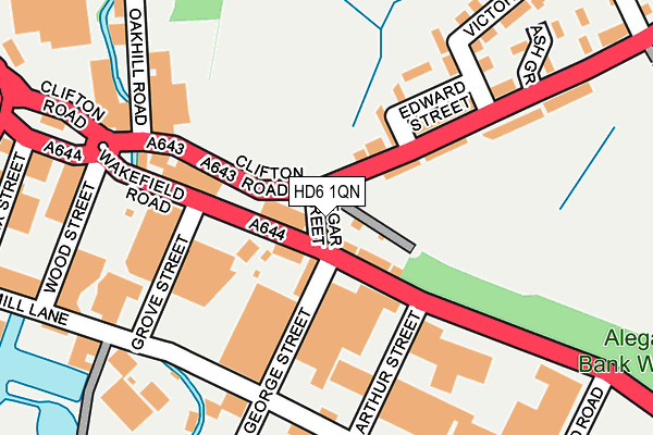 HD6 1QN map - OS OpenMap – Local (Ordnance Survey)
