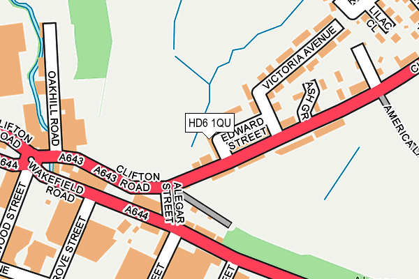 HD6 1QU map - OS OpenMap – Local (Ordnance Survey)