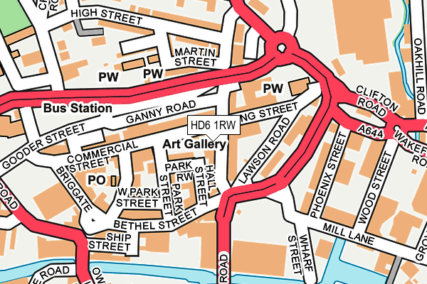 HD6 1RW map - OS OpenMap – Local (Ordnance Survey)