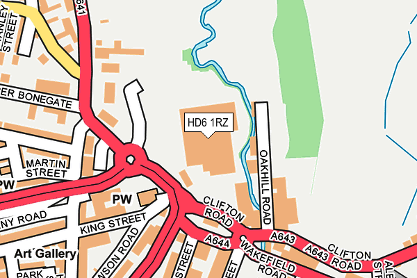 HD6 1RZ map - OS OpenMap – Local (Ordnance Survey)