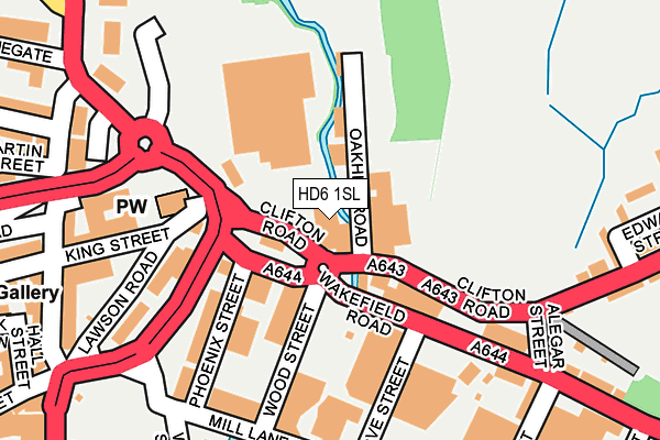 HD6 1SL map - OS OpenMap – Local (Ordnance Survey)