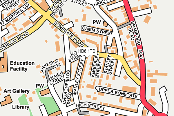 HD6 1TD map - OS OpenMap – Local (Ordnance Survey)