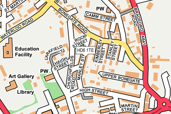 HD6 1TE map - OS OpenMap – Local (Ordnance Survey)