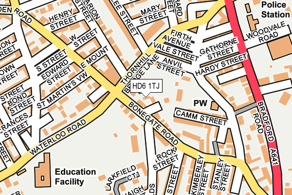 HD6 1TJ map - OS OpenMap – Local (Ordnance Survey)