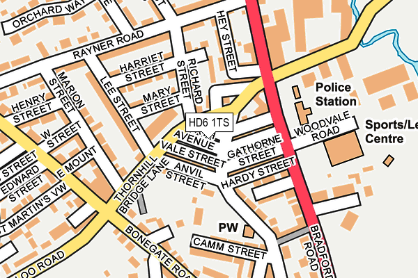 HD6 1TS map - OS OpenMap – Local (Ordnance Survey)