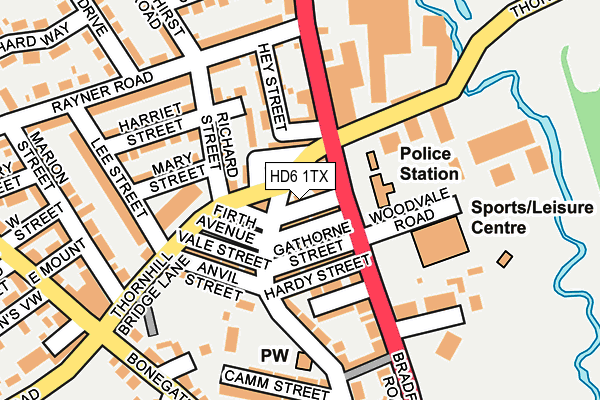 HD6 1TX map - OS OpenMap – Local (Ordnance Survey)