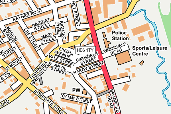 HD6 1TY map - OS OpenMap – Local (Ordnance Survey)