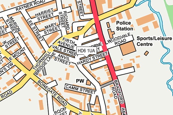 HD6 1UA map - OS OpenMap – Local (Ordnance Survey)