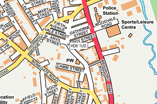 HD6 1UD map - OS OpenMap – Local (Ordnance Survey)