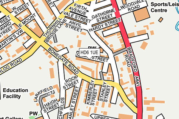 HD6 1UE map - OS OpenMap – Local (Ordnance Survey)