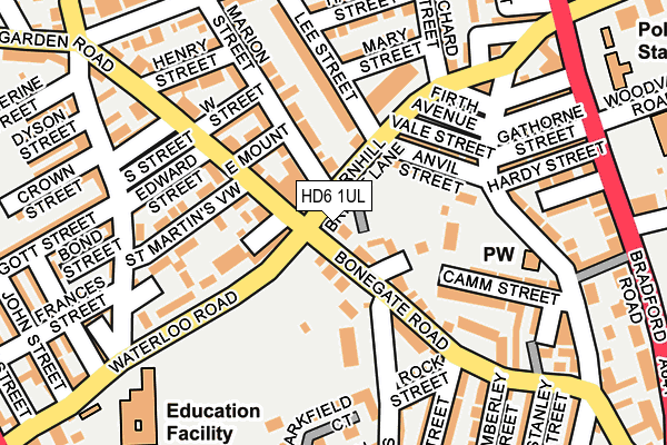 HD6 1UL map - OS OpenMap – Local (Ordnance Survey)