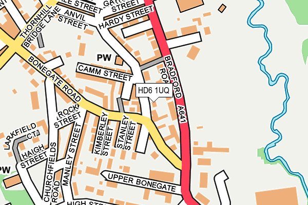 HD6 1UQ map - OS OpenMap – Local (Ordnance Survey)