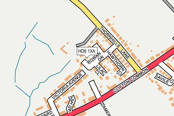 HD6 1XA map - OS OpenMap – Local (Ordnance Survey)