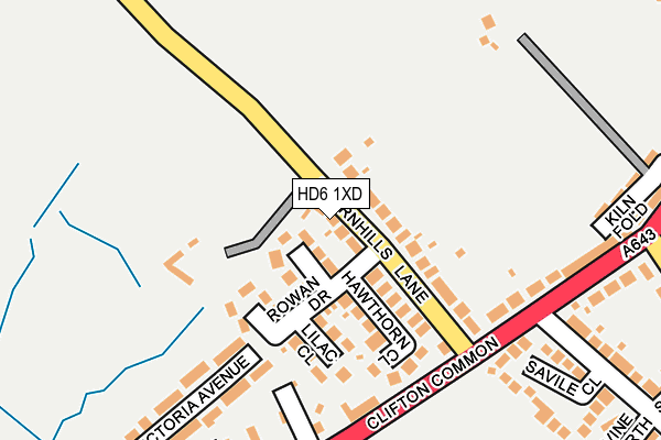 HD6 1XD map - OS OpenMap – Local (Ordnance Survey)