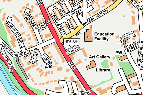 HD6 2AH map - OS OpenMap – Local (Ordnance Survey)