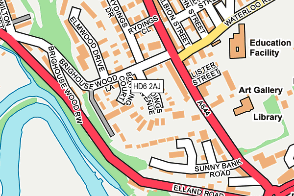 HD6 2AJ map - OS OpenMap – Local (Ordnance Survey)
