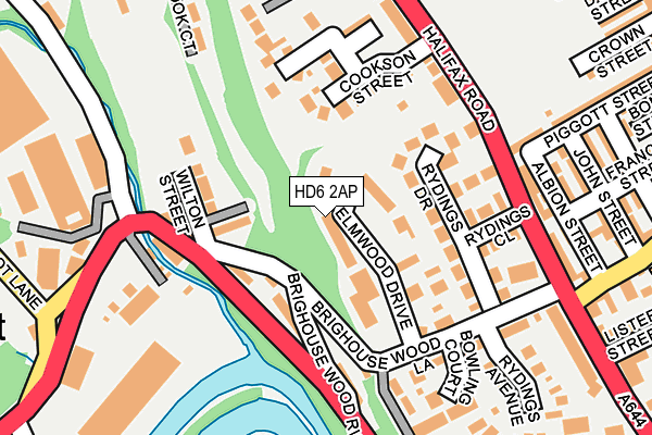 HD6 2AP map - OS OpenMap – Local (Ordnance Survey)