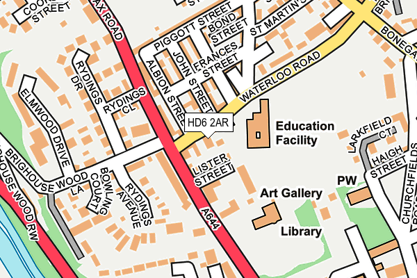 HD6 2AR map - OS OpenMap – Local (Ordnance Survey)