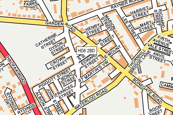 HD6 2BD map - OS OpenMap – Local (Ordnance Survey)
