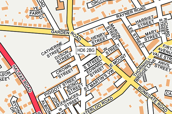 HD6 2BG map - OS OpenMap – Local (Ordnance Survey)