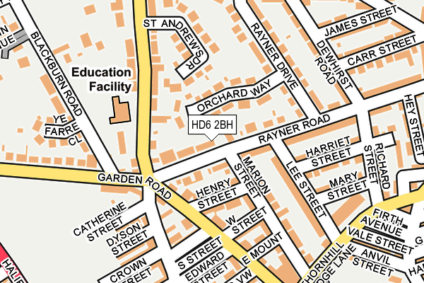 HD6 2BH map - OS OpenMap – Local (Ordnance Survey)