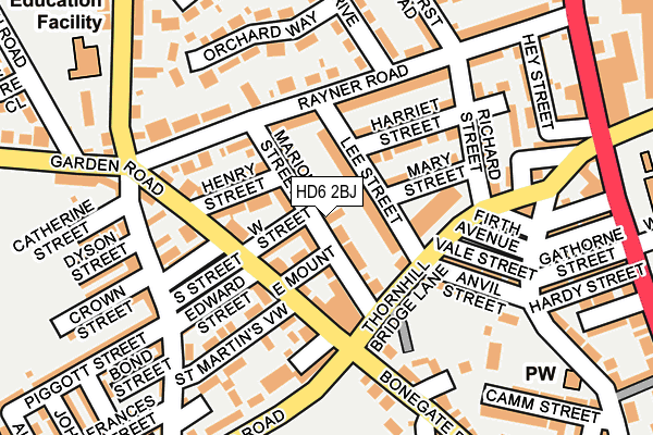HD6 2BJ map - OS OpenMap – Local (Ordnance Survey)