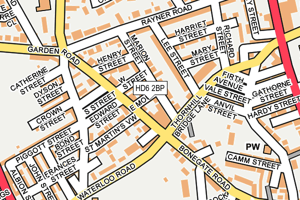 HD6 2BP map - OS OpenMap – Local (Ordnance Survey)
