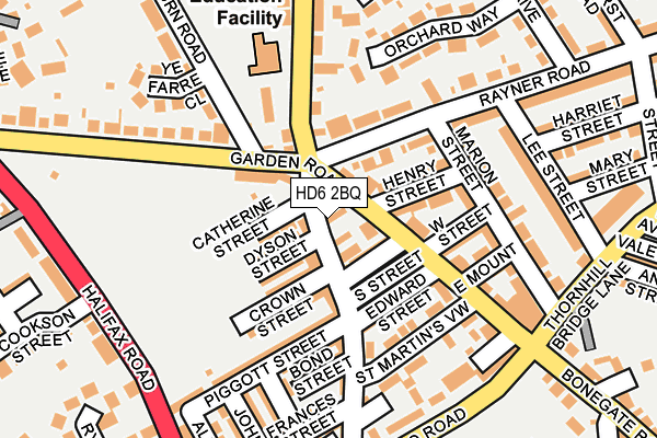 HD6 2BQ map - OS OpenMap – Local (Ordnance Survey)