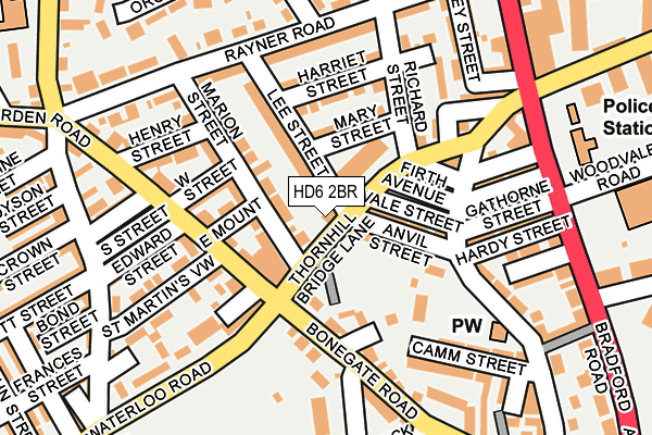 HD6 2BR map - OS OpenMap – Local (Ordnance Survey)