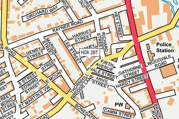 HD6 2BT map - OS OpenMap – Local (Ordnance Survey)