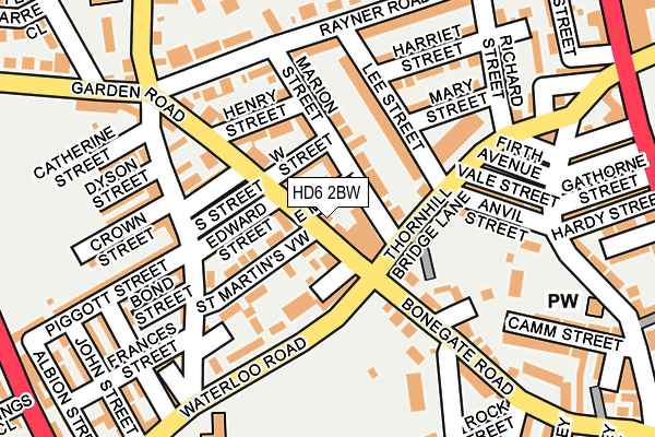 HD6 2BW map - OS OpenMap – Local (Ordnance Survey)