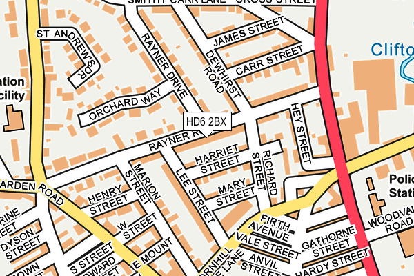 HD6 2BX map - OS OpenMap – Local (Ordnance Survey)