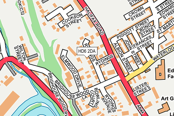 HD6 2DA map - OS OpenMap – Local (Ordnance Survey)