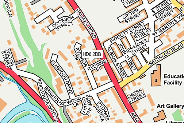 HD6 2DB map - OS OpenMap – Local (Ordnance Survey)