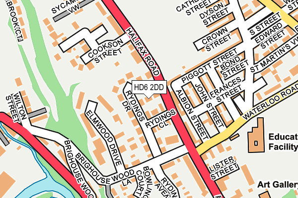 HD6 2DD map - OS OpenMap – Local (Ordnance Survey)