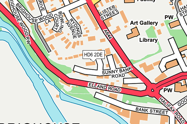 HD6 2DE map - OS OpenMap – Local (Ordnance Survey)