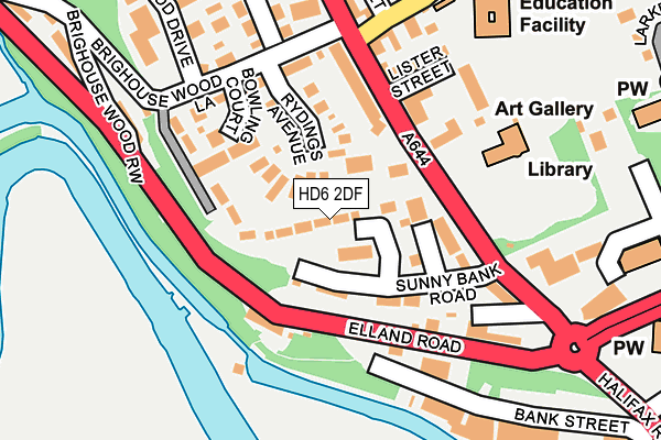 HD6 2DF map - OS OpenMap – Local (Ordnance Survey)