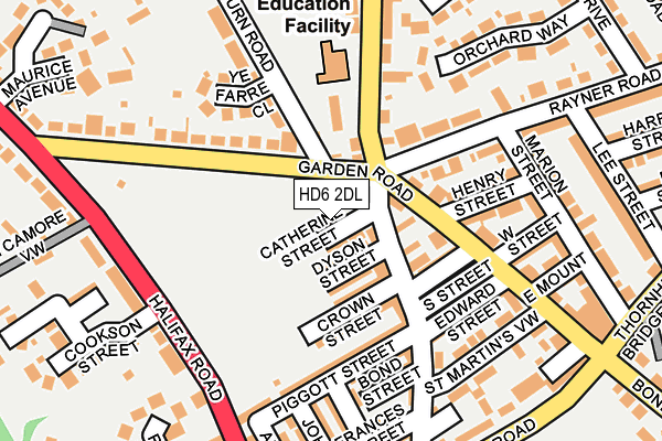 HD6 2DL map - OS OpenMap – Local (Ordnance Survey)